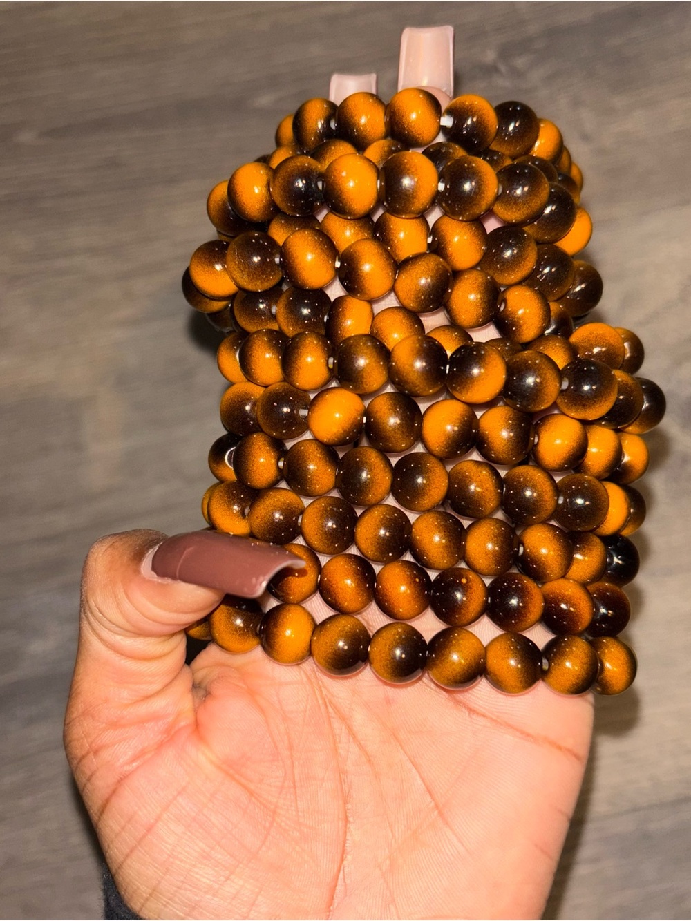 12PCS Tiger Eye Beaded Stretch Bracelets